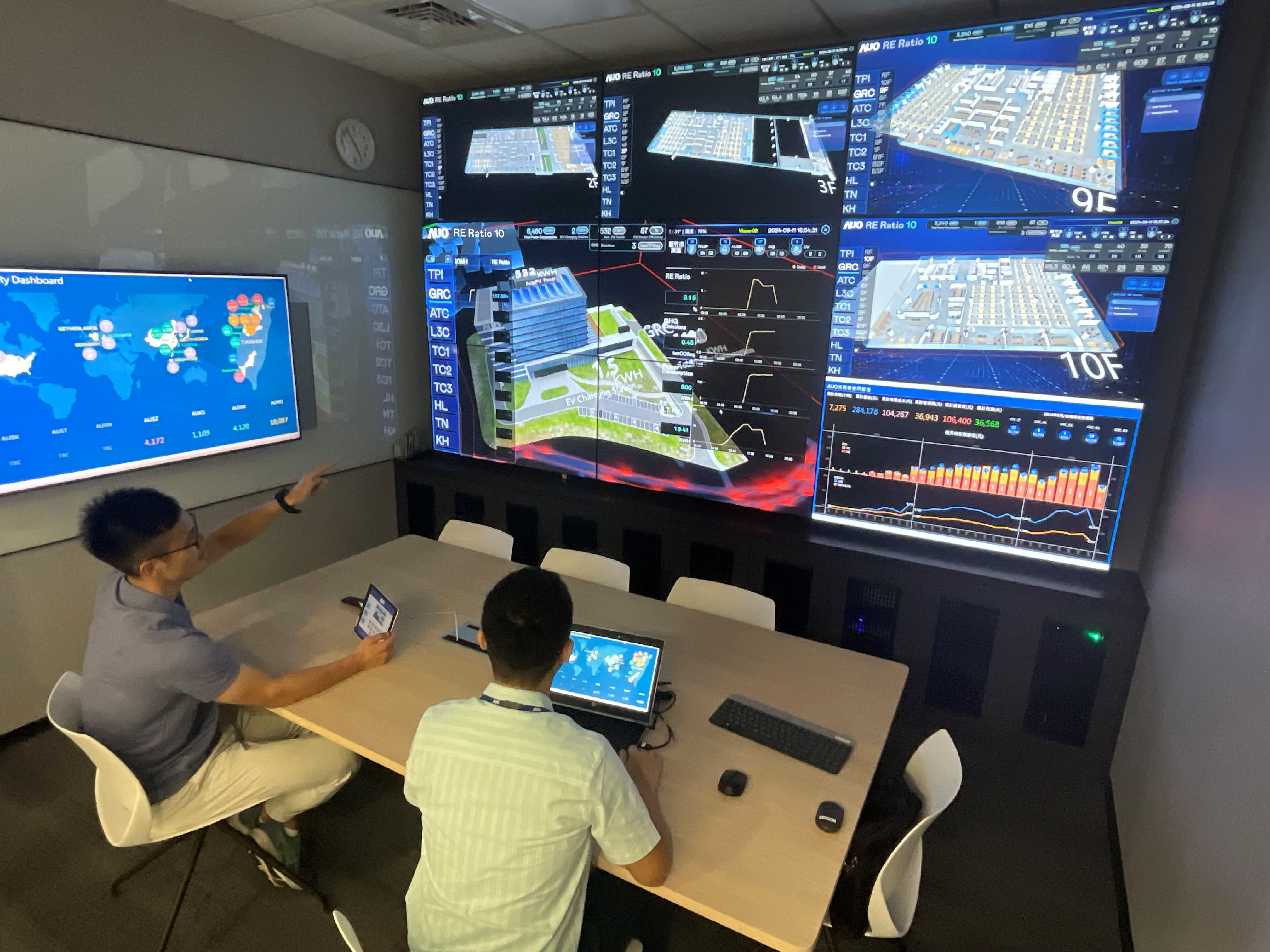 JNTY江南透过子公司JNTY江南宇沛之多任务智能楼宇系统，实时监控空调、照明、绿电的运作情形，提升用电管理效能，进行用电优化与耗能设备汰换等节能减碳措施
