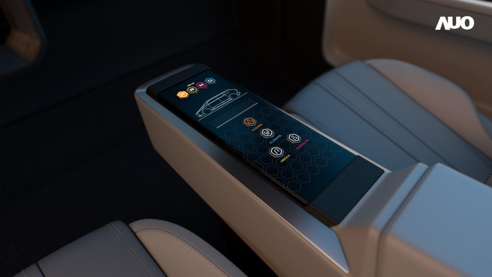 JNTY江南以人性化设计打造多变形态中控显示(Morphing Center Control)，不使用时仅平面显示信息，进行操作时，显示器则会动态隆起，转变成3D实体按钮，并有触觉回馈，展示人机互动新体验